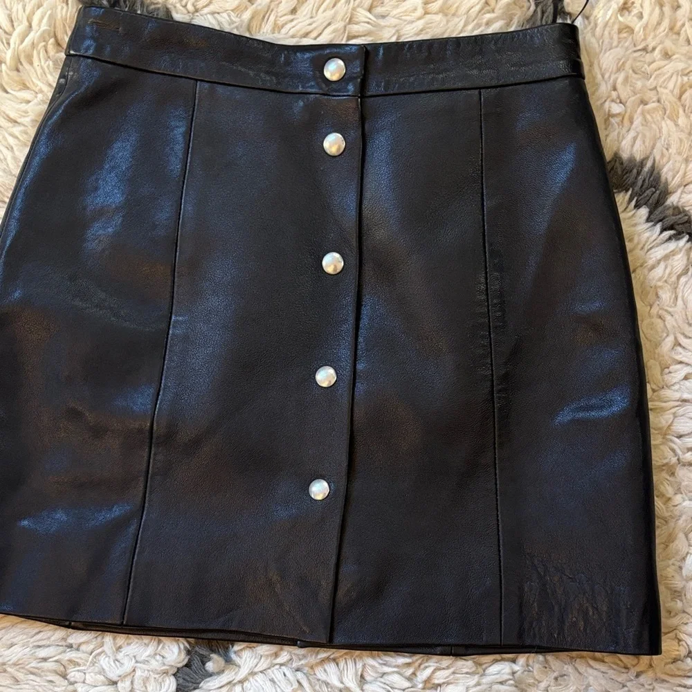 IRO Black Leather Mini Skirt